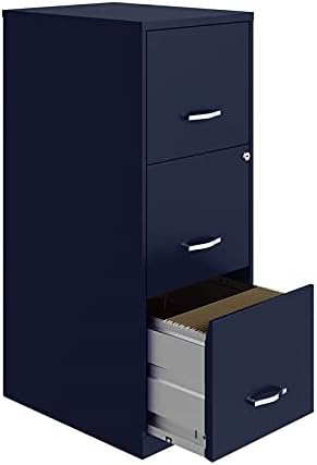 3 Drawer Metal Vertical File Cabinet in Navy H703