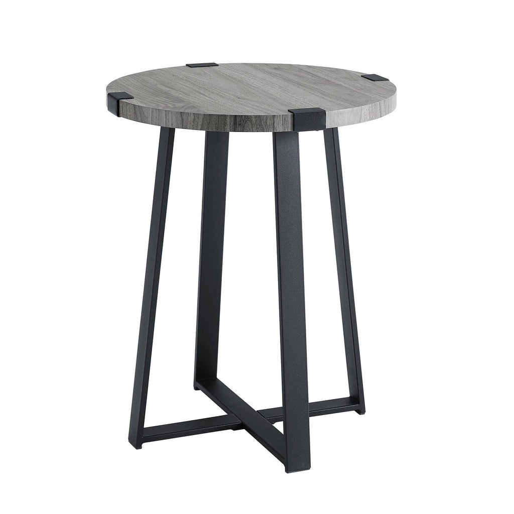 Slate Gray Round Side Table L62089