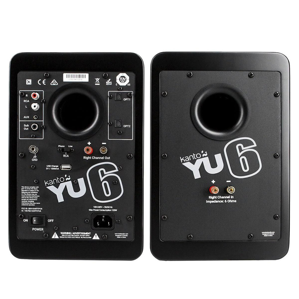 Matte Black Powered Bookshelf Speakers with Bluetooth and Desktop Stands Q9081