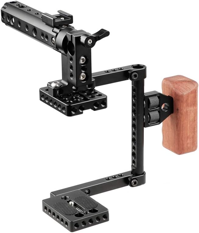 DSLR Camera with Cage Top Handle Wood Grip B961