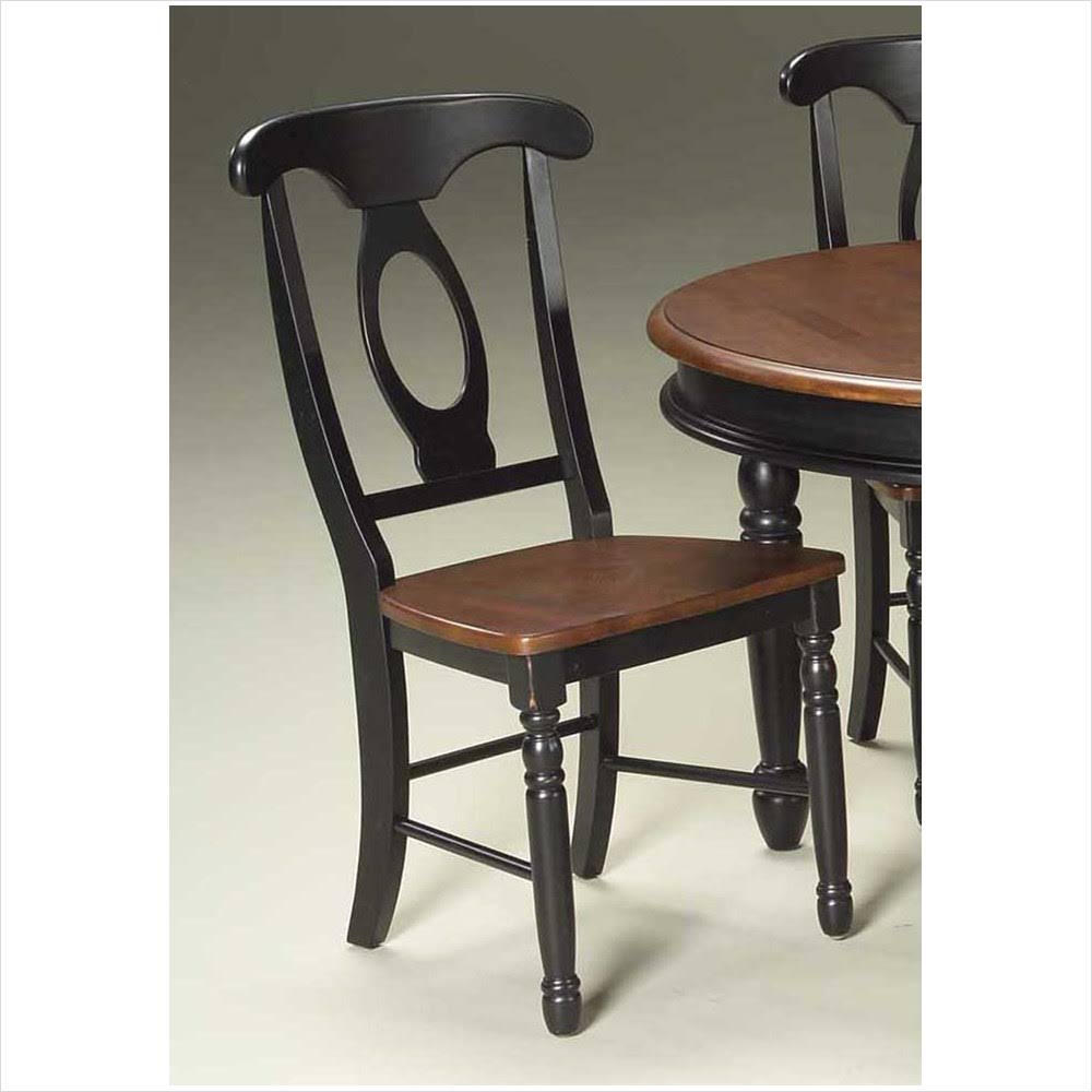 Oak-Black Side Chair, Set of 2 I9834