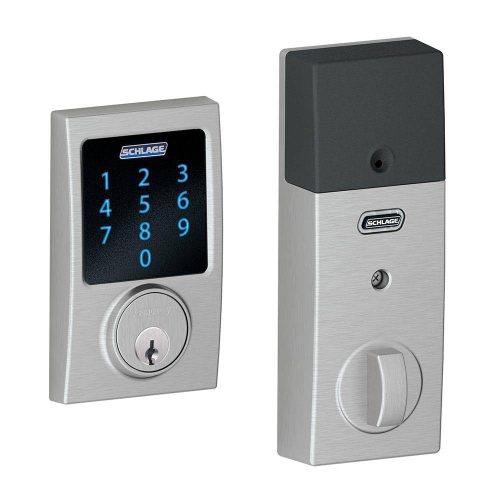 Satin Chrome Smart Door Lock with Alarm Z91984