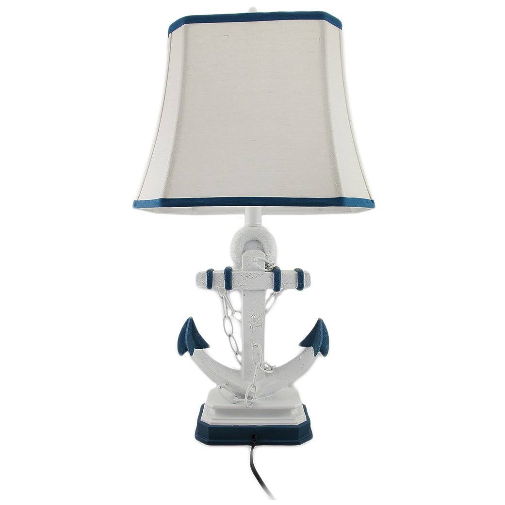 Linen Shade Lamp with Anchor B841