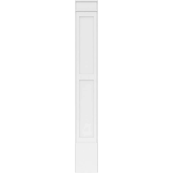 12x22W x 90x22H x 2x22P Two Equal Flat Panel PVC Pilaster with Decorative Capital & Base (Pair) A85861