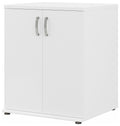 White Floor Storage Cabinet with Doors and Shelves R80519