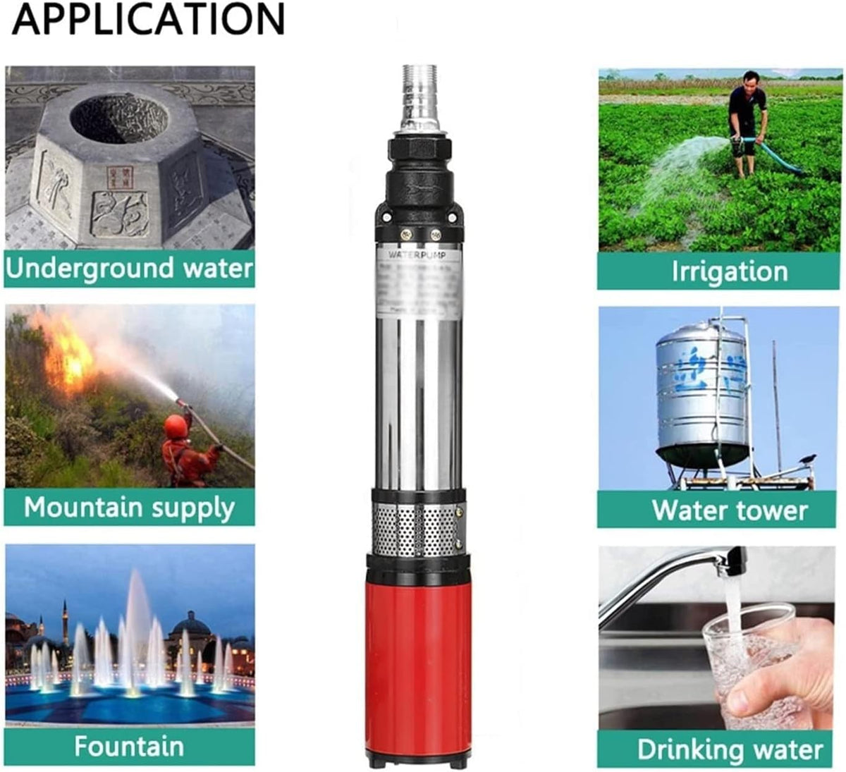 12V DC 250W Stainless Steel Submersible Water Pump 25m 4000L/H 1In Outlet A508693