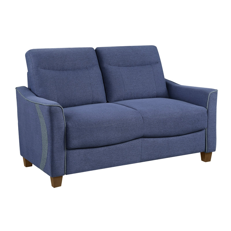 Blue Fabric Upholstered Love Seat S939266
