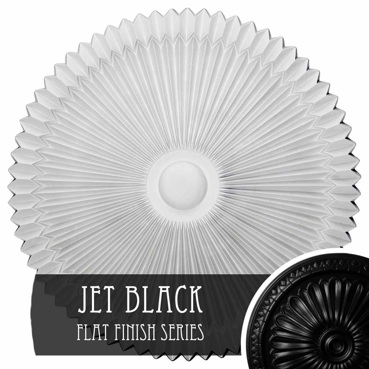 24 inch x 3 inch Hand-Painted Jet Black Ceiling Medallion D18401