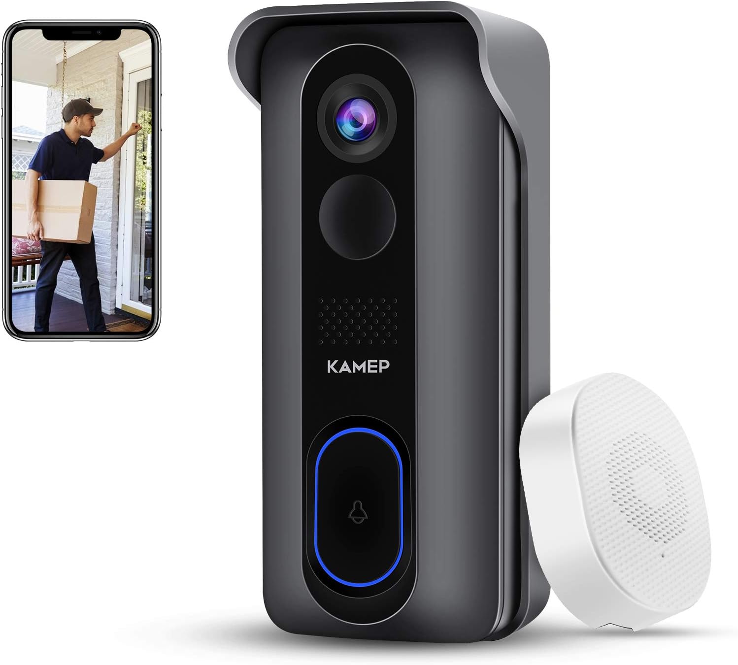 Wireless Wifi Video Doorbell Camera With Chime HD 1080P Waterproof Battery Powered 2-Way Audio Motion Detection IR Wide Angle Cloud Storage U678