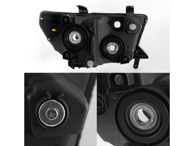 Black Headlights Driver Passenger Head Lamps O1852