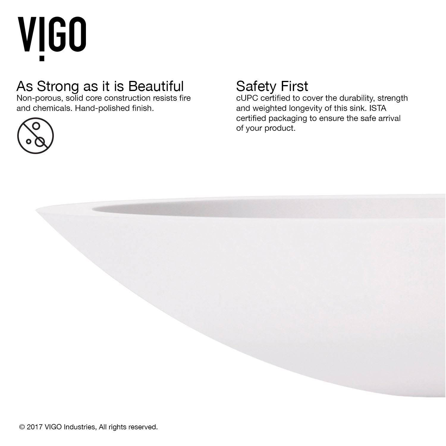 White Matte Stone Vessel Bathroom Sink D7457
