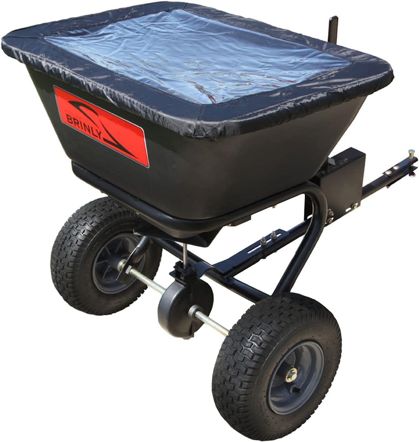 125 lb. Tow Behind Broadcast Spreader with Weatherproof Cover and Universal Hitch A962399