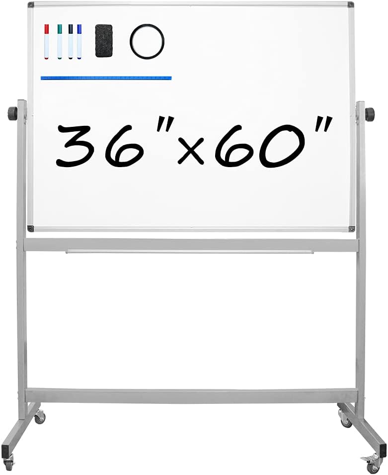 36 x 72 Inch Rolling Double Sided Magnetic Whiteboard O202761