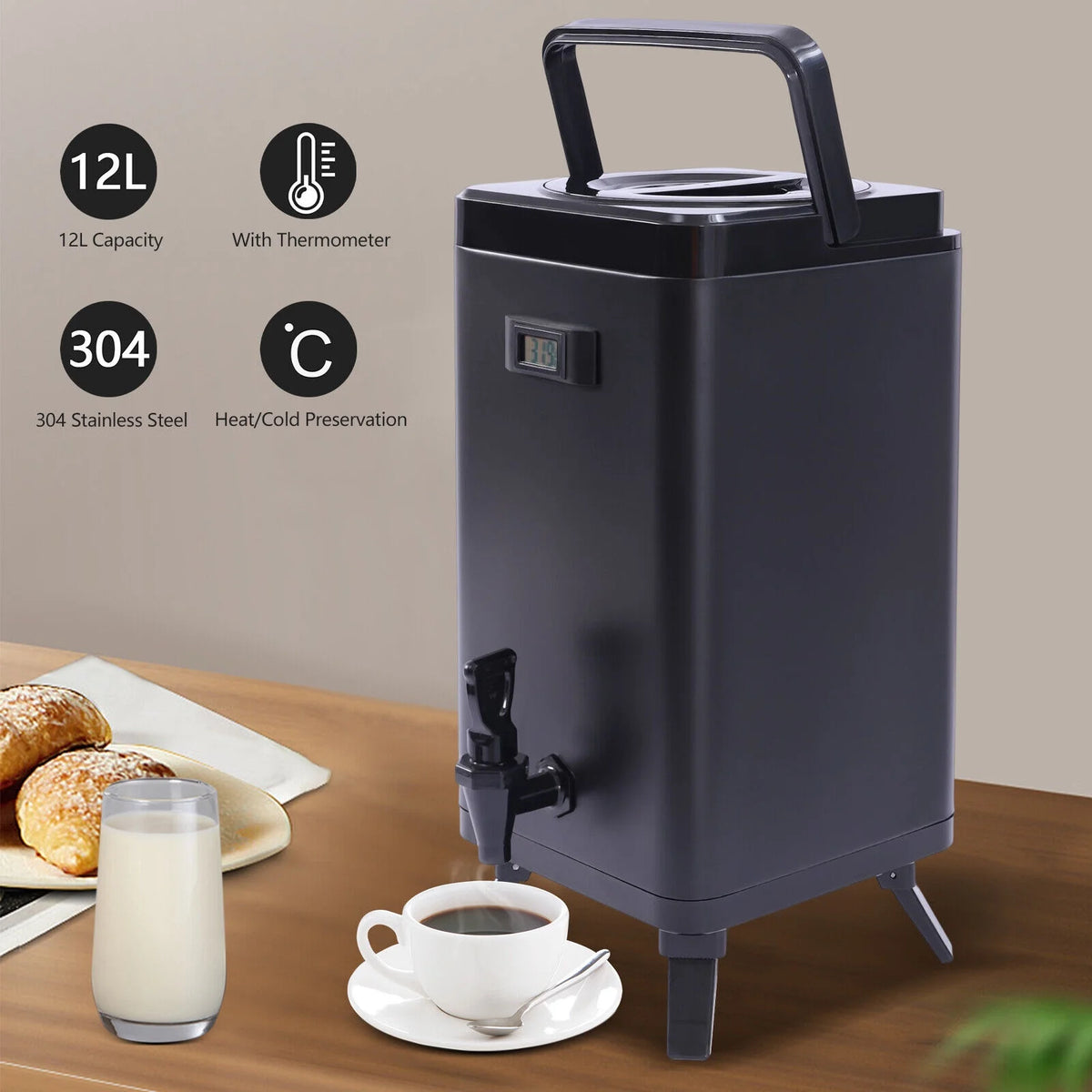 12L Insulated Stainless Steel Beverage Dispenser F487205