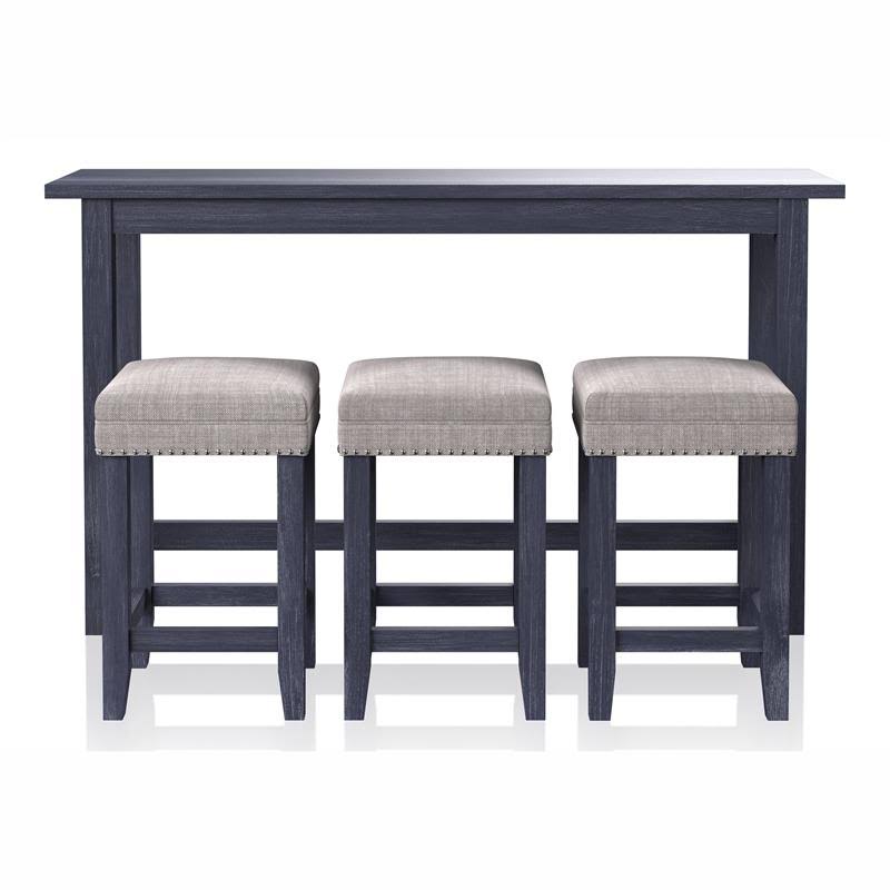 Blue Wood 4-Piece Counter Height Dining Set H3861