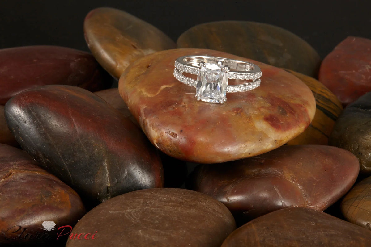 18K White Gold Diamond Engagement Ring size 3.5 Y1232