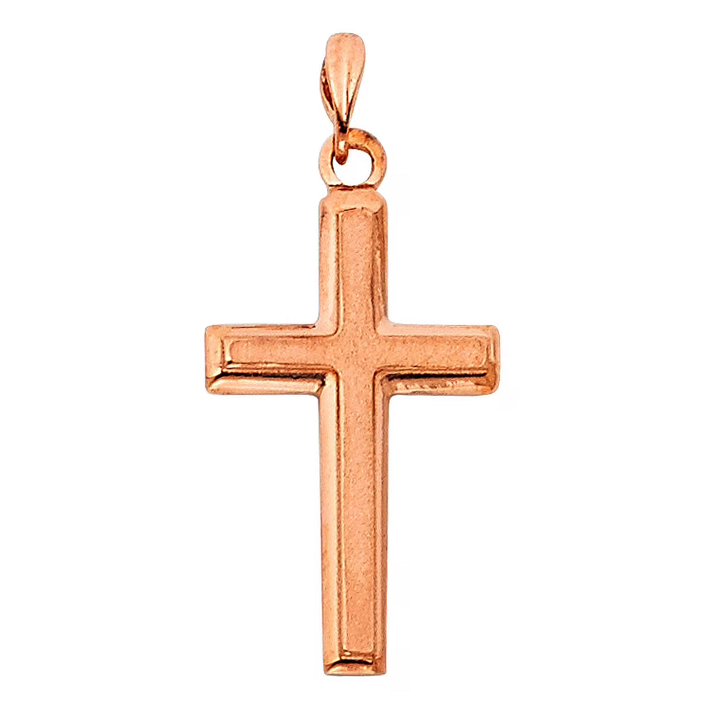 14k Gold Cross Pendant Necklace 13x22mm P54654