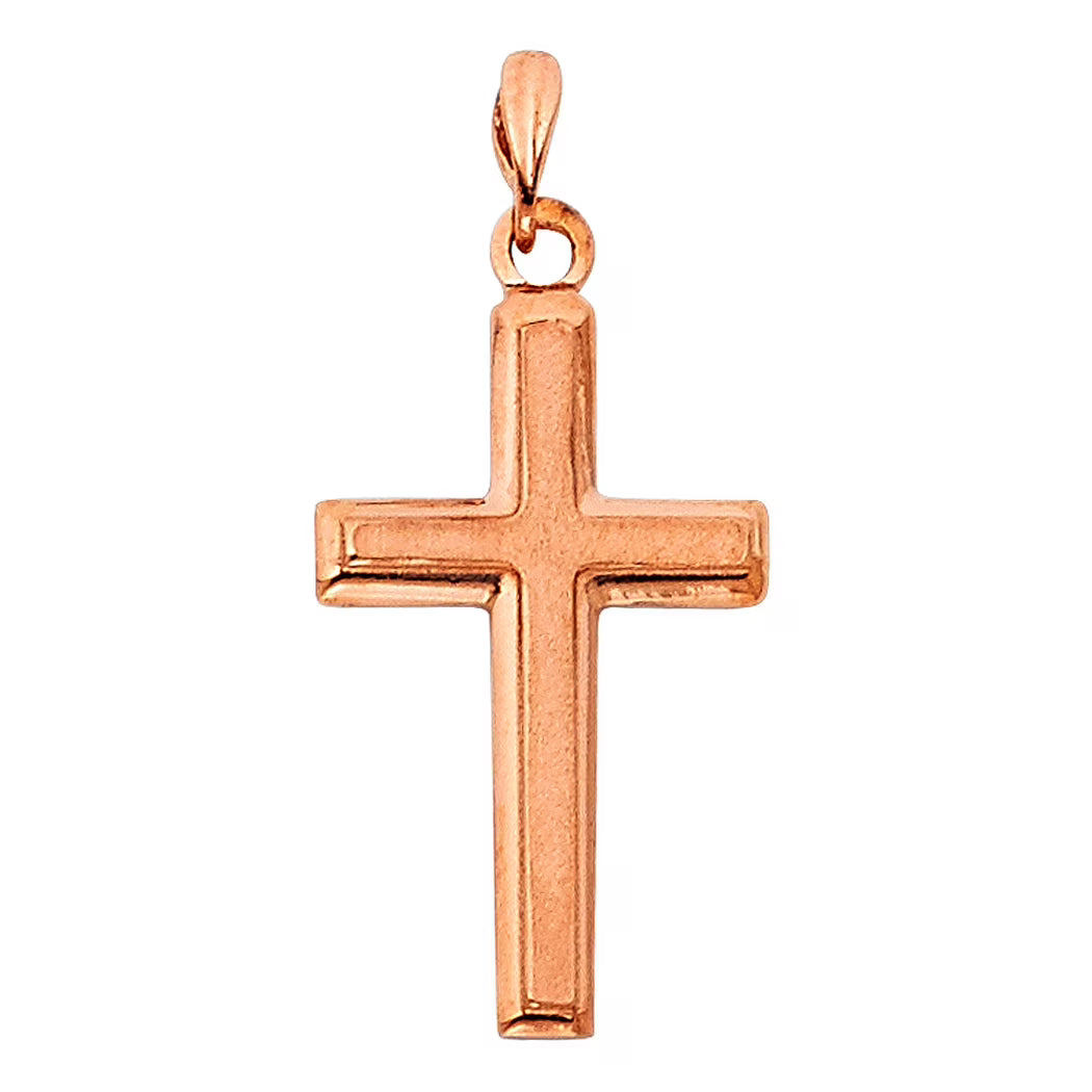 14k Gold Cross Pendant Necklace 13x22mm P54654