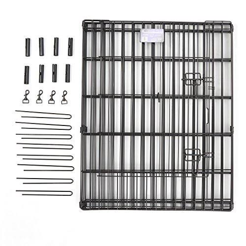 Foldable Metal Exercise Pen Black with Door X58367