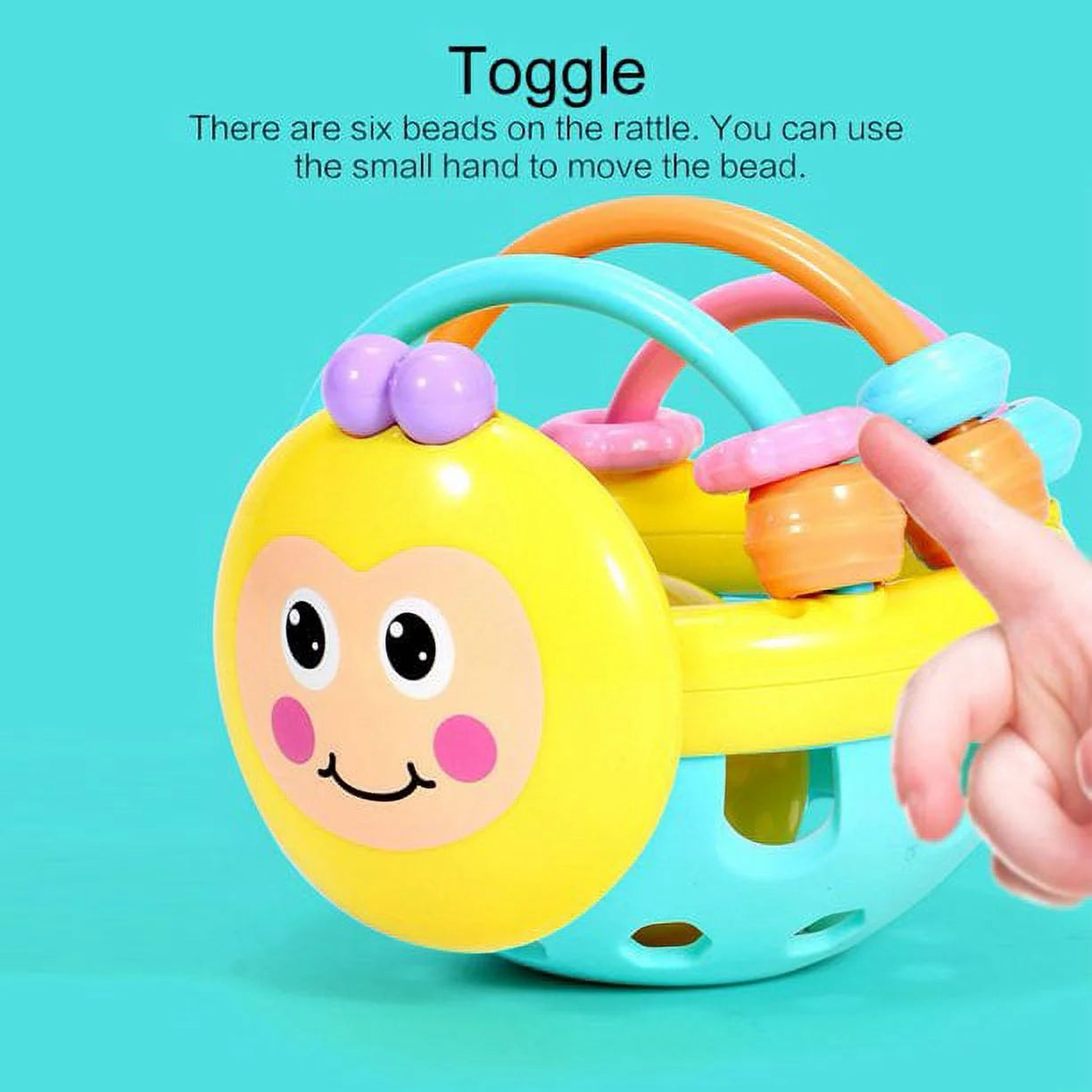 Sensory Teether Toy, Stretchy Silicone Rattle Ball V863972