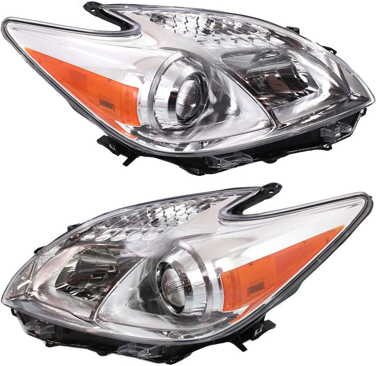 Halogen Headlight Lens and Housing Set of 2 B424