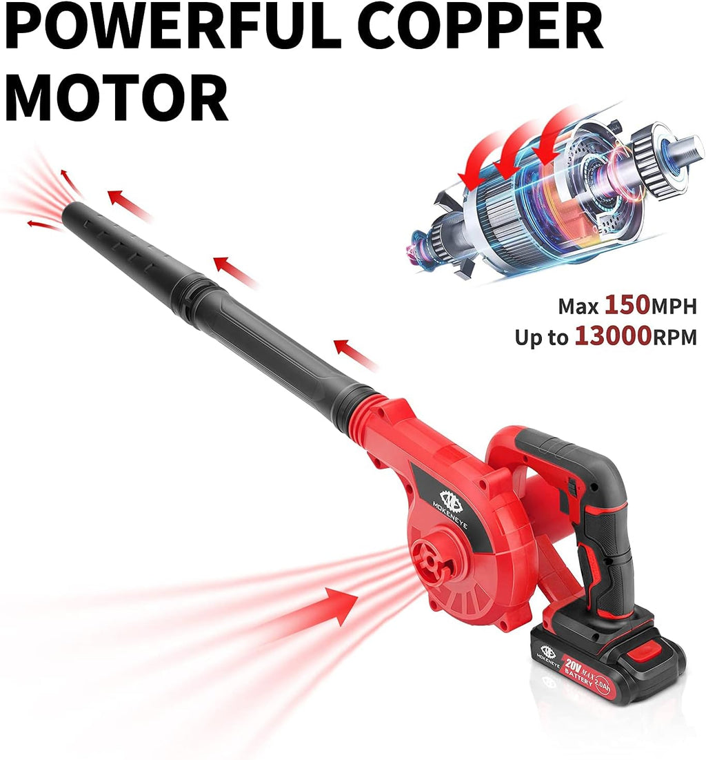 20V Cordless Leaf Blower with Rechargeable Battery, 3 Variable Speeds 150 MPH Max, Pack of 2 P553801