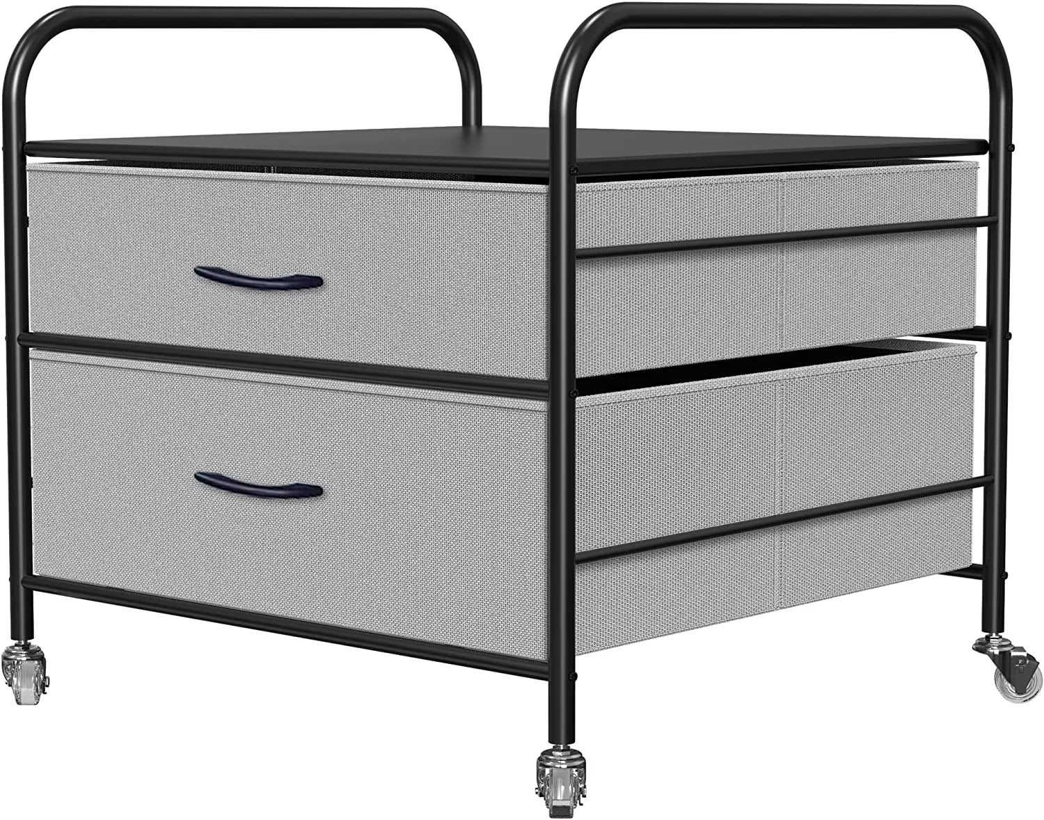 Fridge Stand with Storage, 2 Drawer, Metal Frame, 4 Swivel Wheels F38537