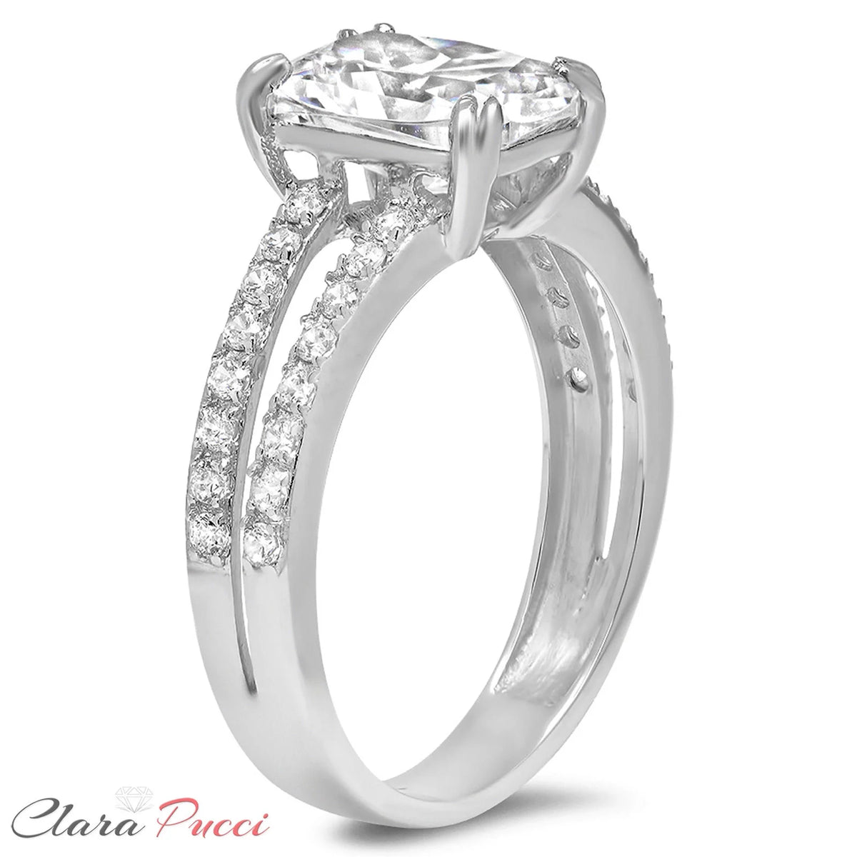 18K White Gold Diamond Engagement Ring size 3.5 Y1232
