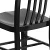 18 Inch Black Galvanized Steel Indoor/Outdoor Dining Chair T7469