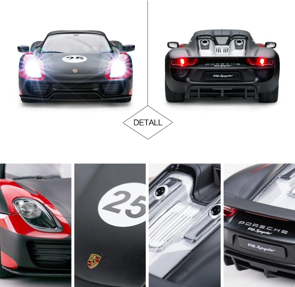 Black 1:14 RC Porsche Toy Car T3462