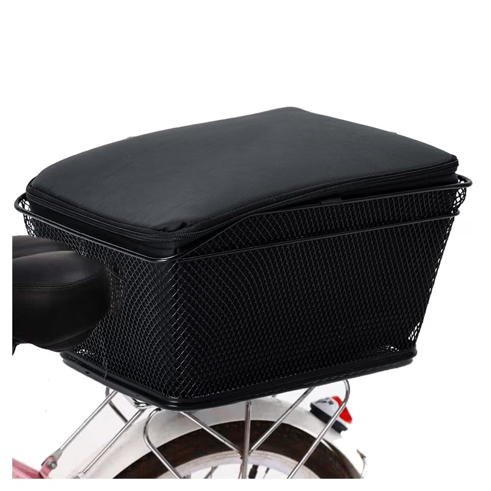 Metal Wire Rear Bike Basket with Rainproof Cover F14597