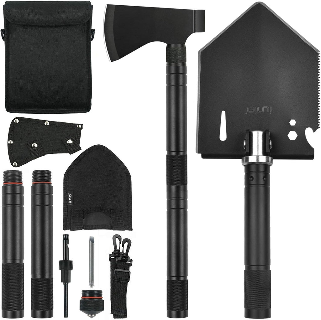Folding Shovel and Camping Axe Tool Kit with Carrying Bag F412044