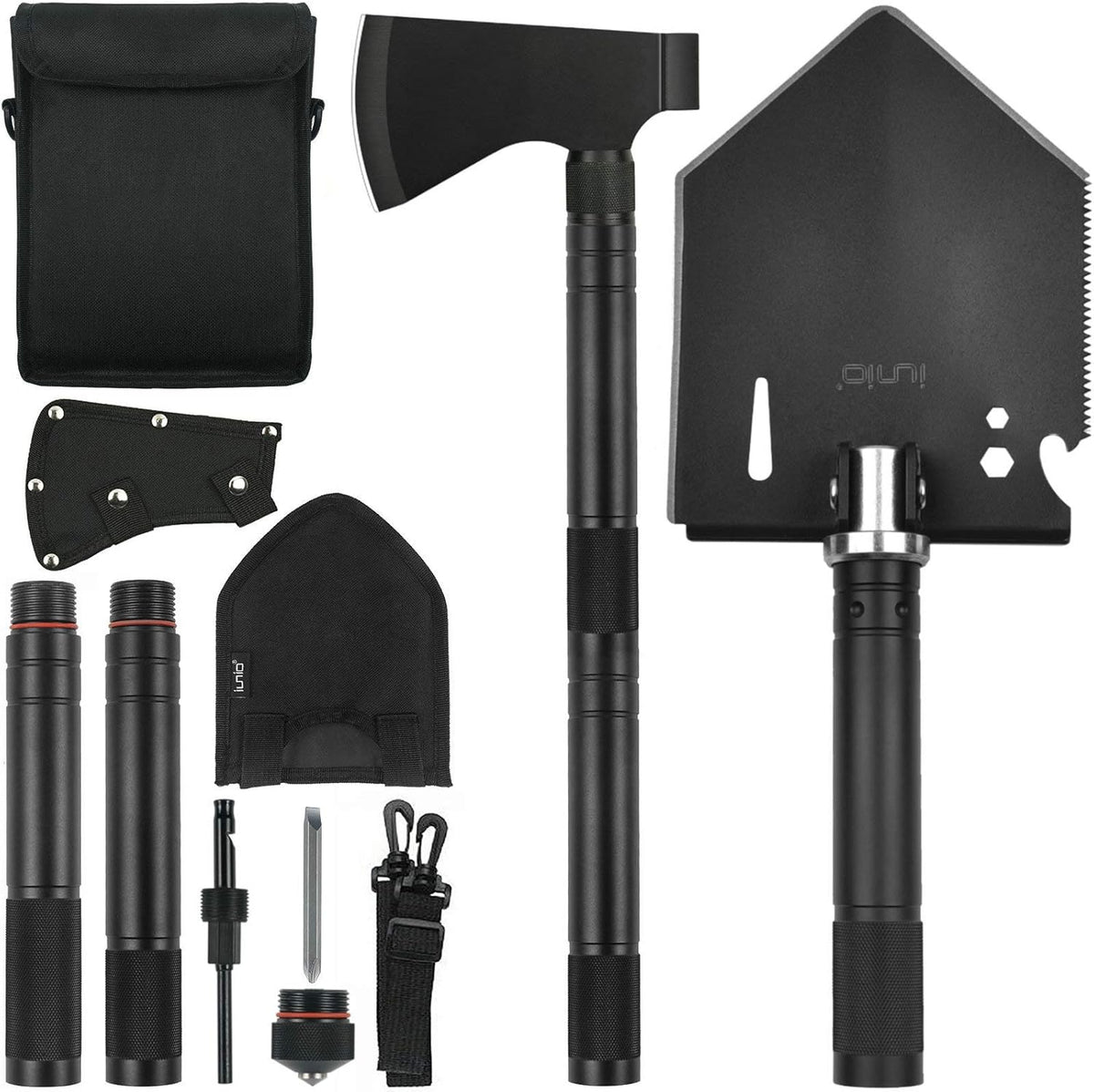 Folding Shovel and Camping Axe Tool Kit with Carrying Bag F412044