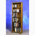 6 Row Solid Oak Dowel CD-DVD Cabinet Tower Z32791
