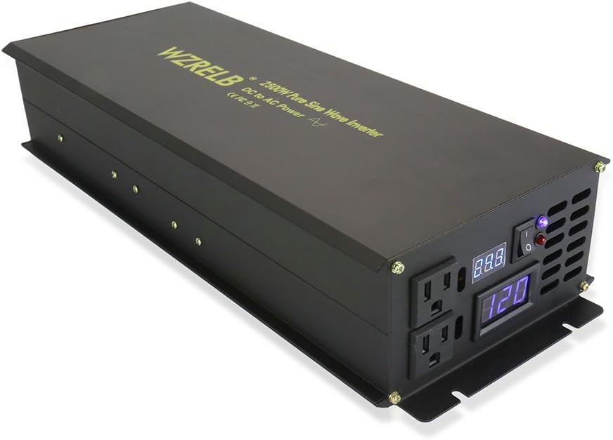 2500W Pure Sine Wave Power Inverter 12V 120V DC AC Converter Q562613