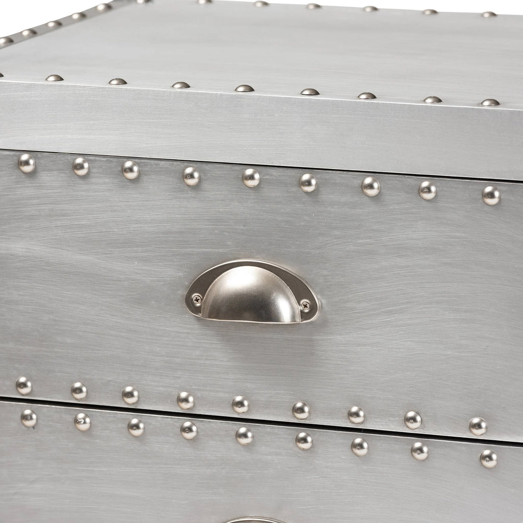 Silver Metal 5-Drawer Accent Chest Z947399