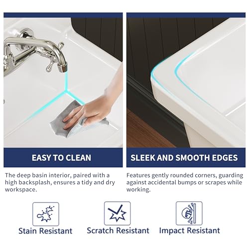 White Porcelain Ceramic Wall Mounted Laundry Sink 10 Gallon Q703427