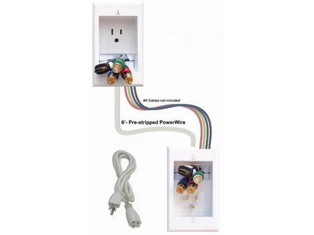 Single-Outlet Recessed In-Wall Cable Management System R239636