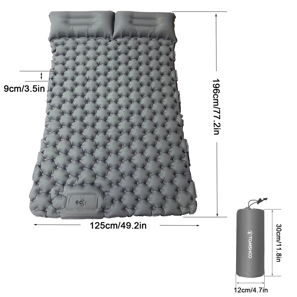 2 Person Waterproof Camping Mat with Air Pillow I782