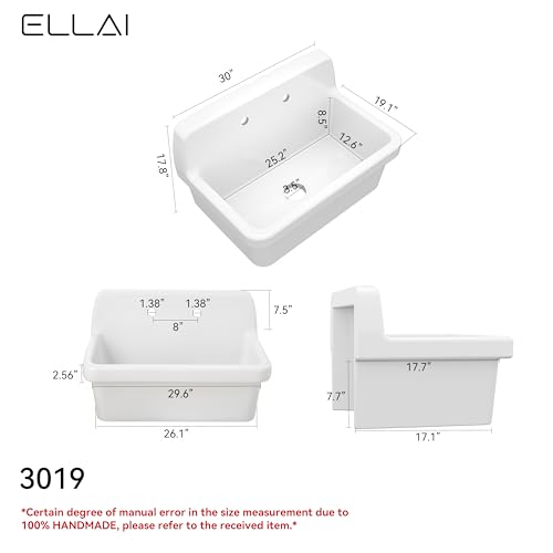 White Porcelain Ceramic Wall Mounted Laundry Sink 10 Gallon Q703427