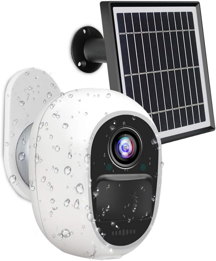 Outdoor Solar-Powered Wireless Security Camera with Rechargeable Battery-Operated 2.4Ghz WiFi 1080P Night Vision Z199