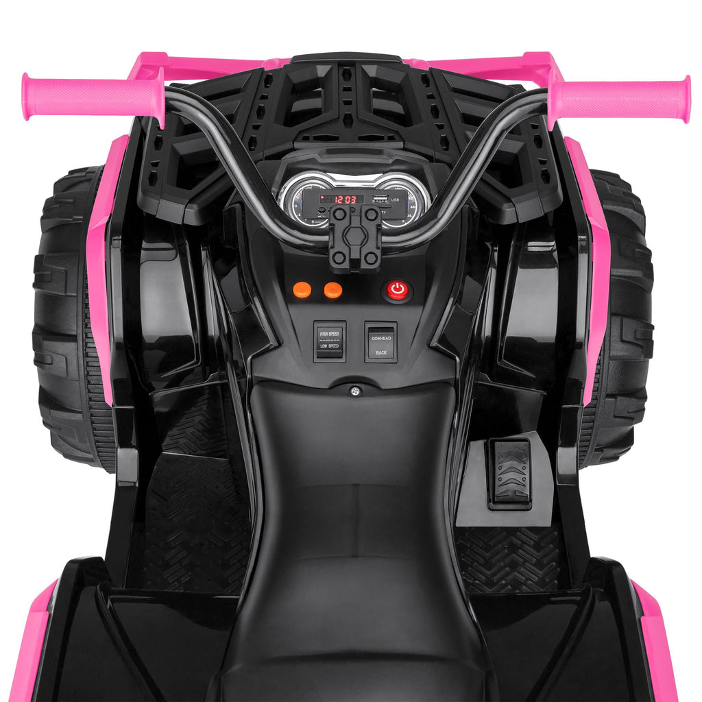 12V Pink Kids 4-Wheeler ATV Ride On Car Toy with LED Headlights J248