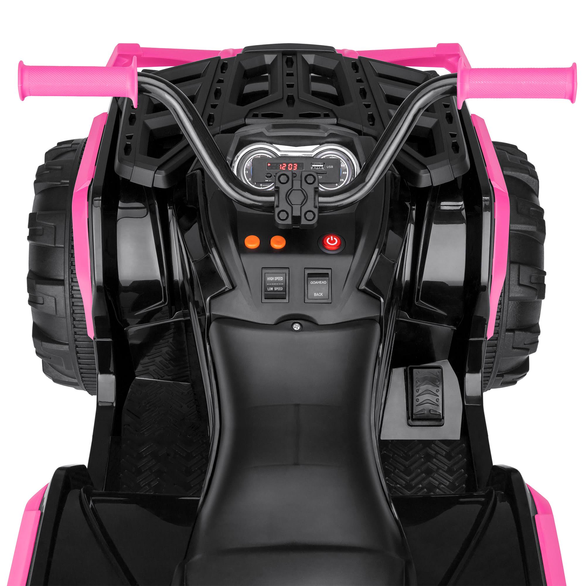12V Pink Kids 4-Wheeler ATV Ride On Car Toy with LED Headlights J248