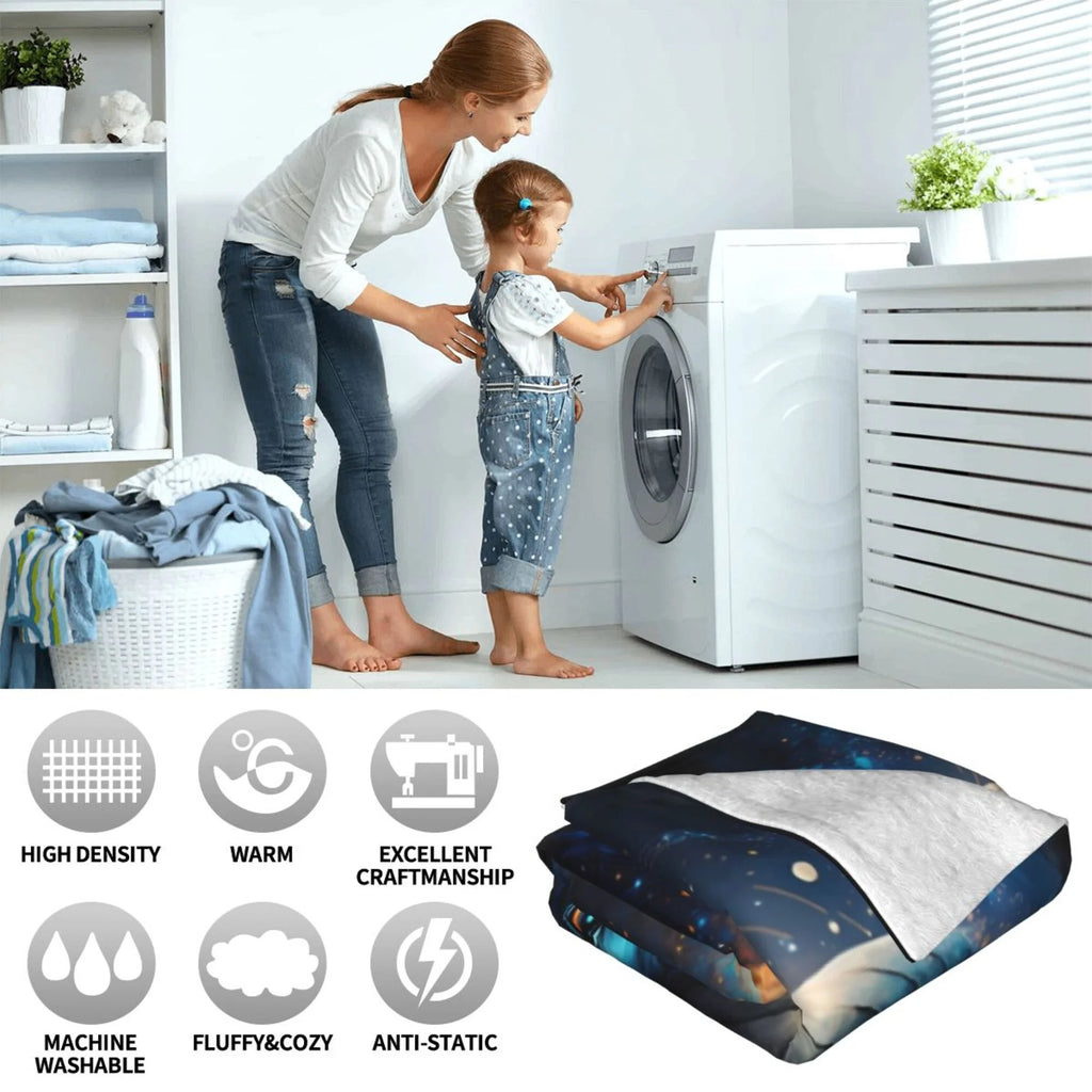 Double Layer Plush Throw Blanket, 50" x 40" Y197911
