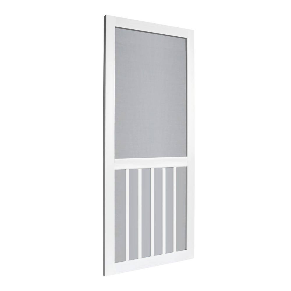 Solid Vinyl White 5-Bar Screen Door C248