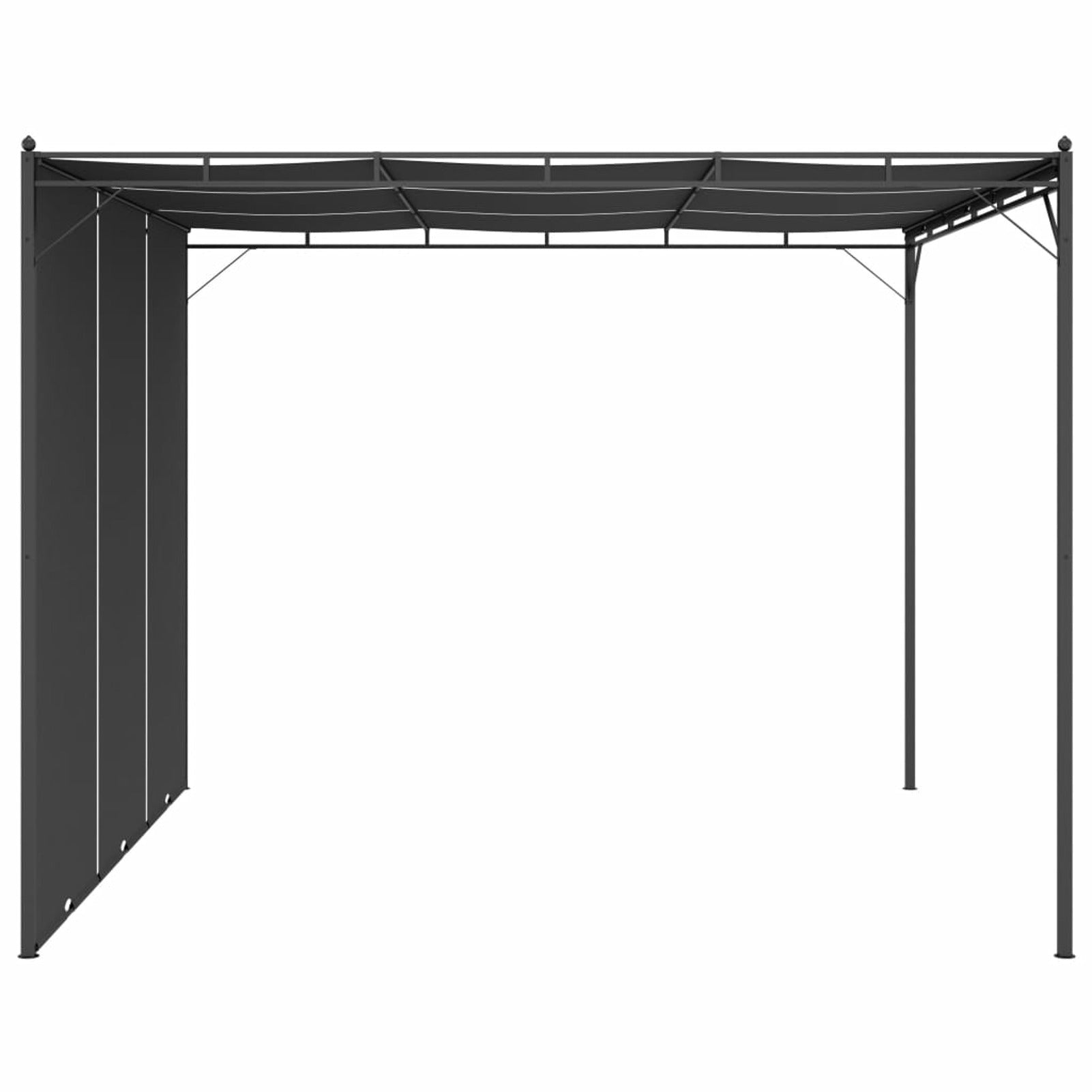 Garden Gazebo with Side Curtain Steel Frame Sun Shade Shelter 118.1 x 118.1 x 88.6 Inches I5131