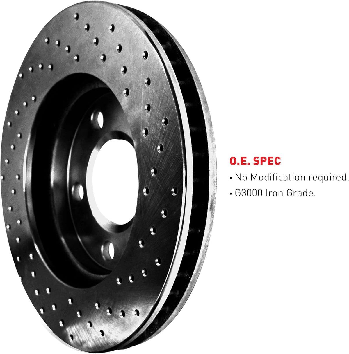 Front Black Drilled Brake Rotors Kit with Semi-Met Pads U396