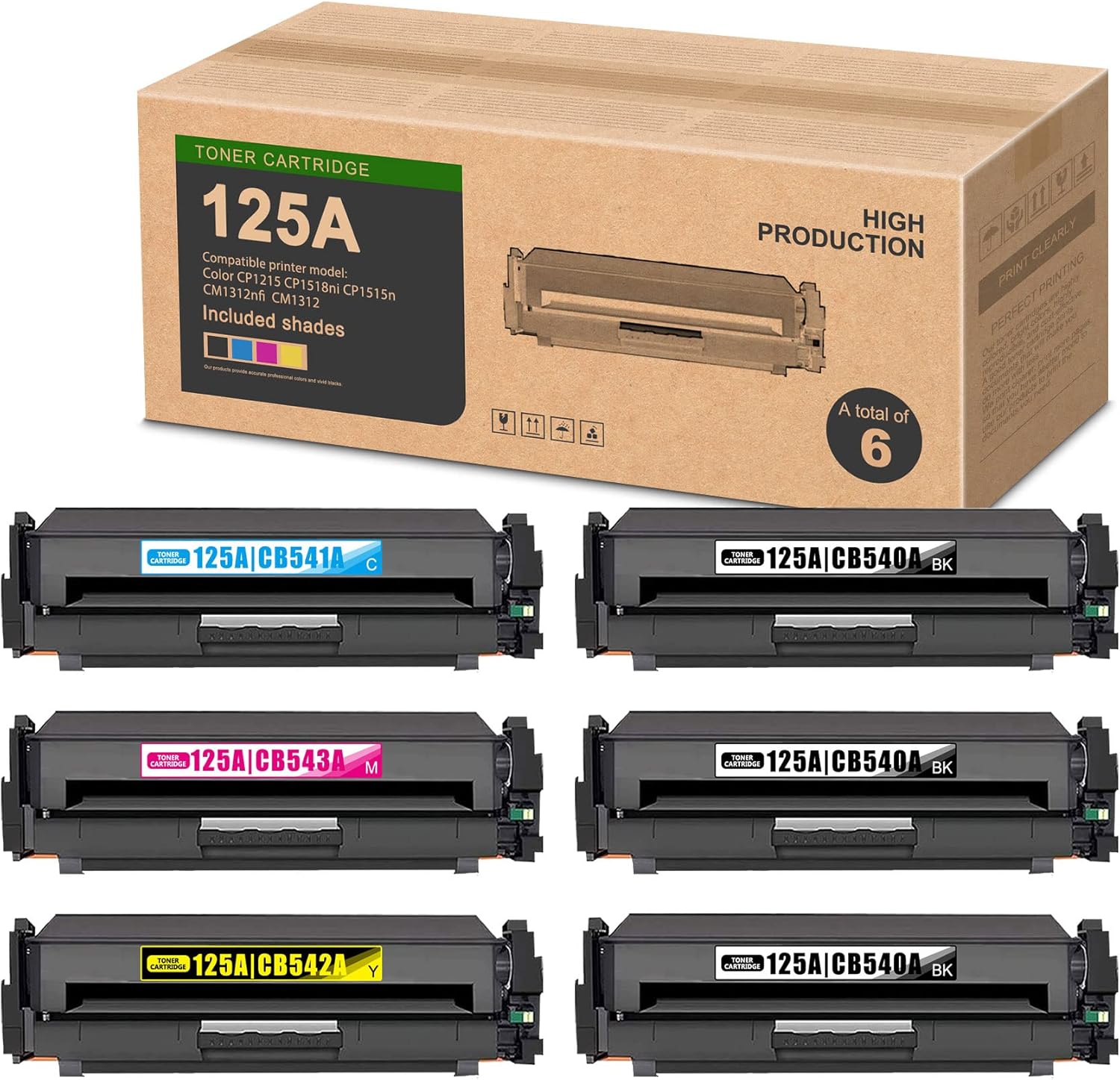 6 Pack Remanufactured Toner Cartridge for HP Color Printer V5373