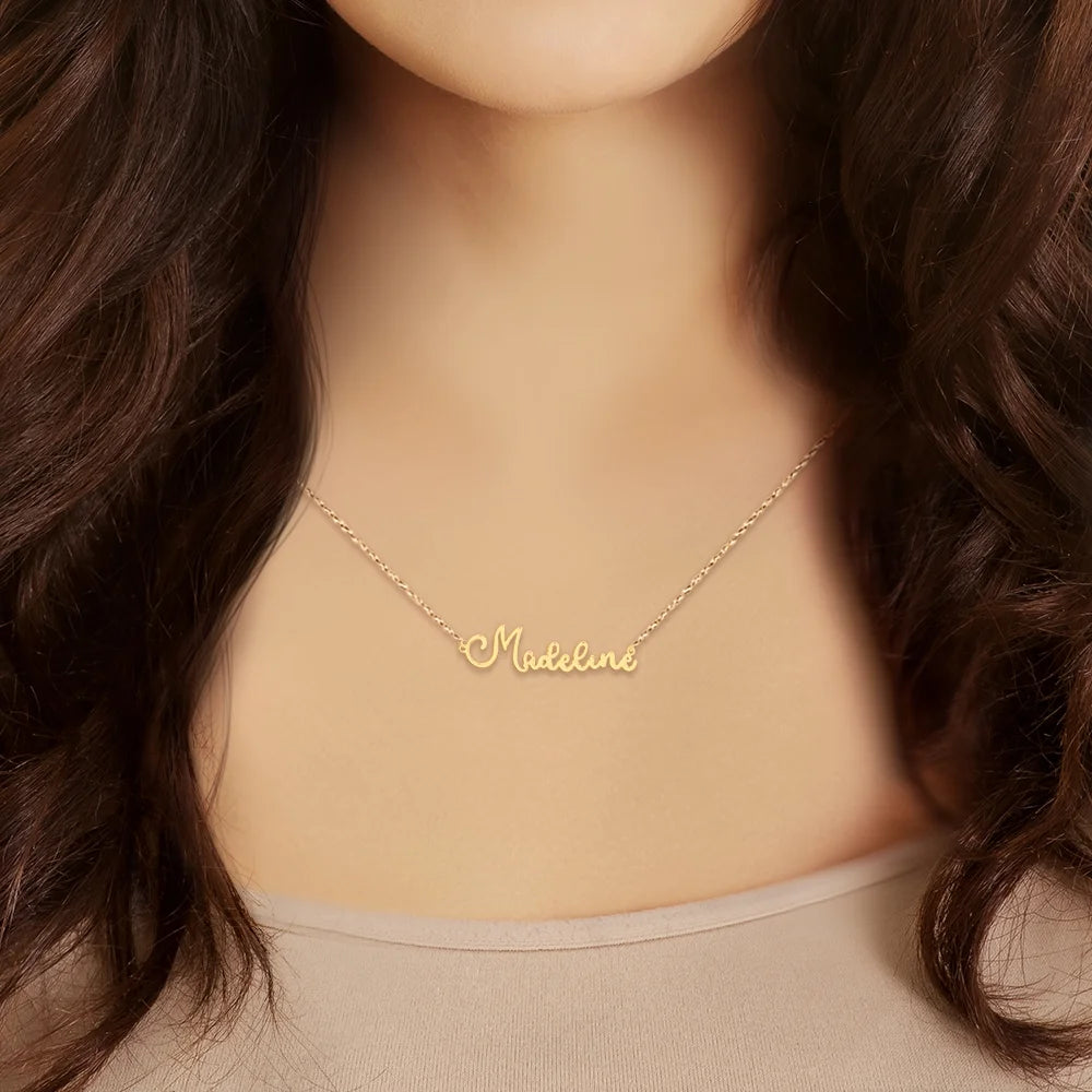 Sterling Silver Script Name Necklace Z8837