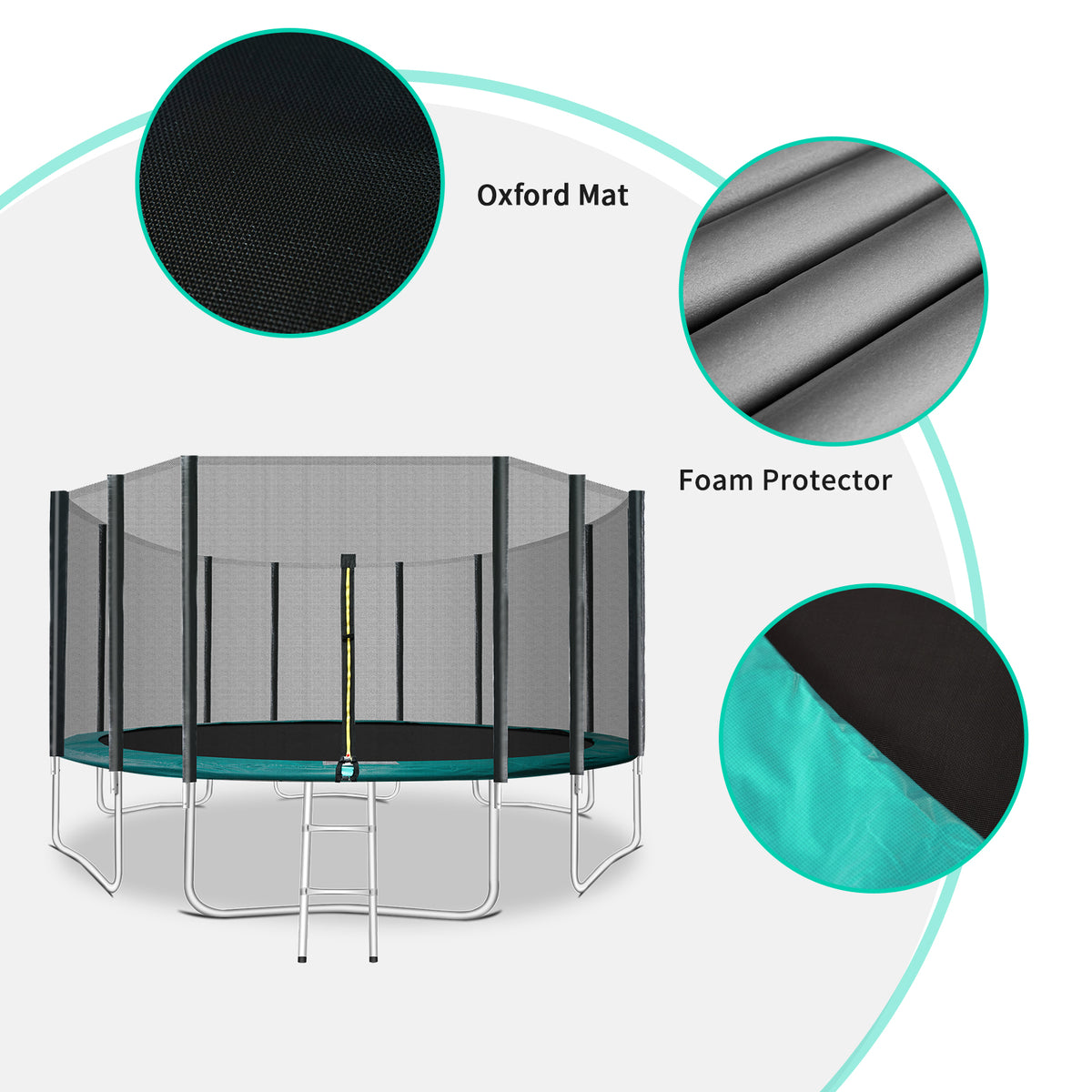 16 FT Trampoline with Safety Enclosure Net and Ladder P4105